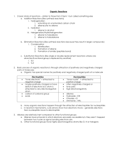 Organic Reactions: Chemistry Lecture Notes