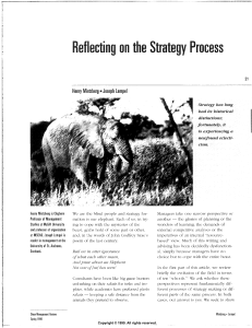 Reflecting on Strategy Process: Mintzberg & Lampel