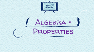 Algebra Properties: Commutative, Associative, Identity