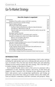 Go-To-Market Strategy: Sales Force Design Chapter