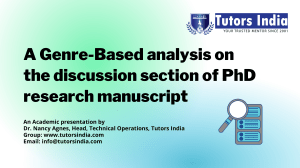 PhD Discussion Section: Genre-Based Analysis
