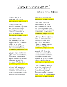 Vivo sin vivir en mí: Poema de Santa Teresa de Jesús
