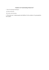 Nanotechnology Chemistry Homework: Hydrogen Bonding & Ag Nanoparticles