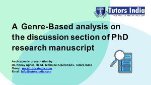 Genre Analysis of PhD Discussion Sections