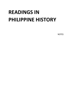 Readings in Philippine History Notes
