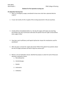 Peri-operative Nursing Care Worksheet