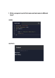 C++: Print First and Last Name on Separate Lines