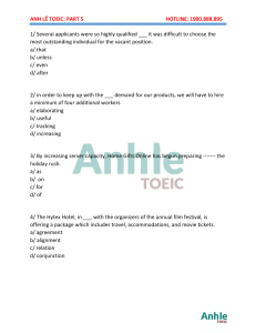 TOEIC Part 5 Practice Test