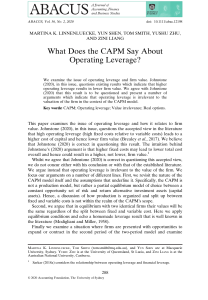CAPM & Operating Leverage: Firm Value Analysis