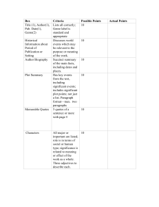 Major Works Data Sheet Rubric