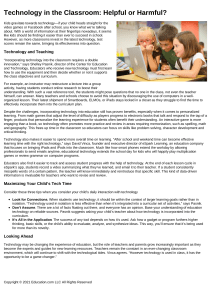 Technology in Classroom: Helpful or Harmful?