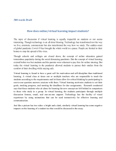 Online/Virtual Learning Impact on Students: An Essay Draft