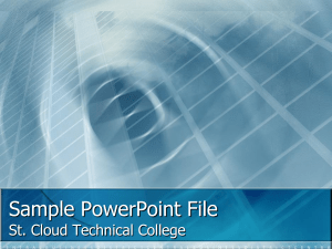 Sample PowerPoint Presentation: St. Cloud Tech