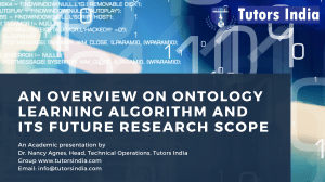 Ontology Learning Algorithms: Overview & Future Scope