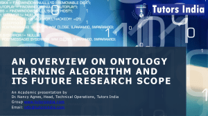 Ontology Learning Algorithms & Future Research Scope