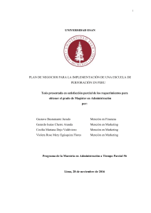 Plan de Negocios Escuela de Perforación en Perú