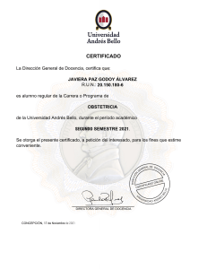 Certificado de Alumno Regular - Obstetricia UNAB