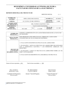 Informe Bimestral Servicio Social - Ingeniería Mecatrónica