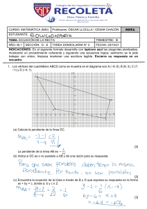 Tarea de Matemáticas: Ecuación de la Recta (IB 1)