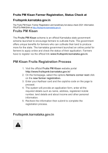 Fruits PM Kisan Farmer Registration and Unified Beneficiary Information System
