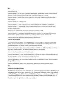 Economic Growth, Development & Global Goals