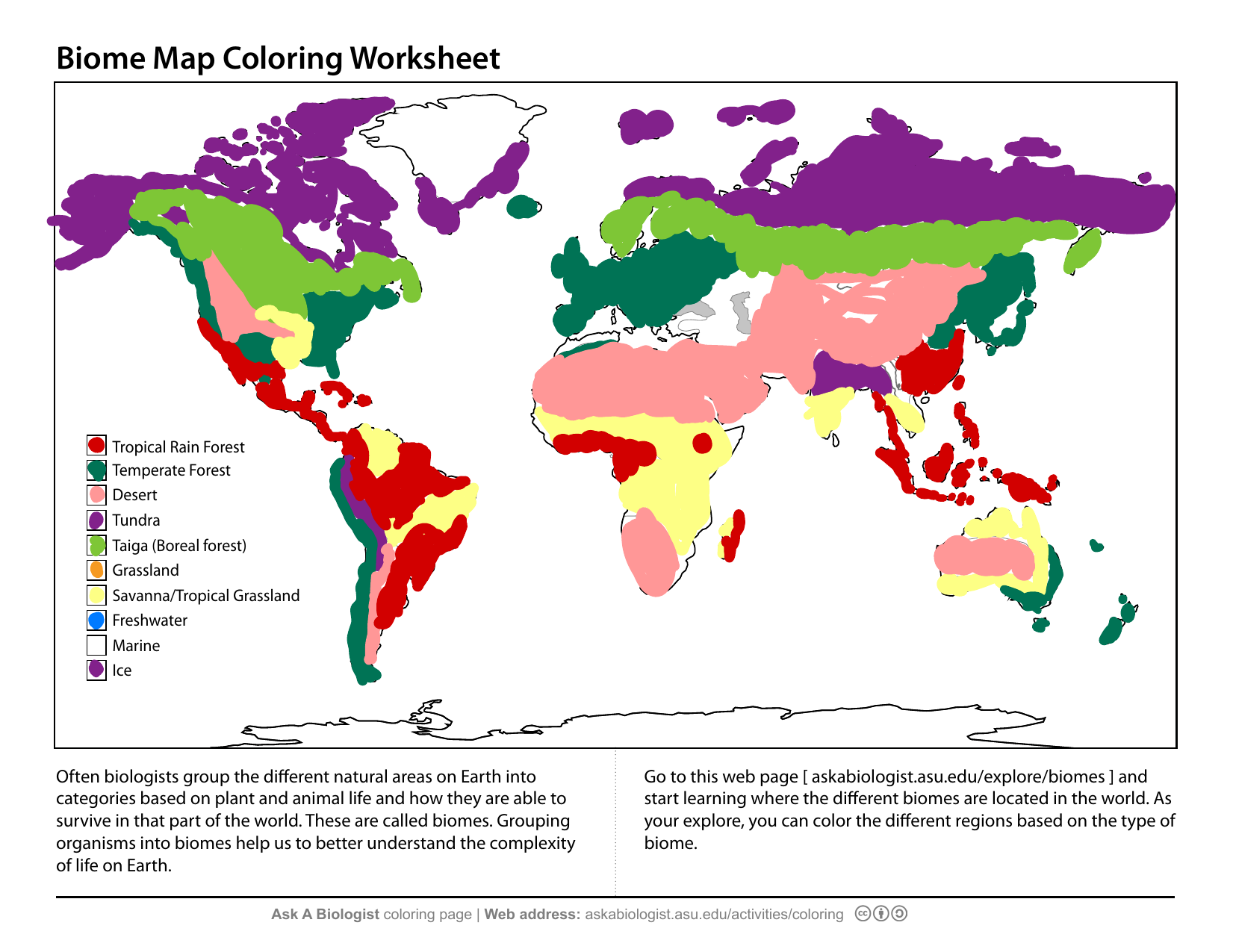 Biome Map Coloring Worksheet Aab-Biome-Activity%29Coloring+Sheet