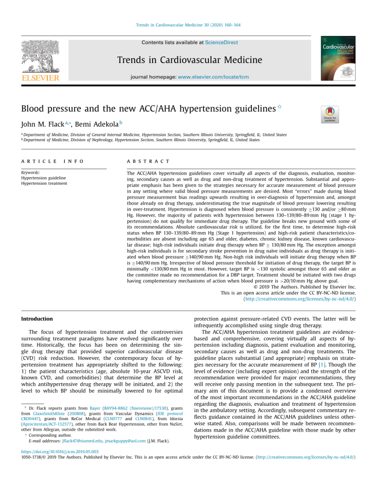 ACC/AHA Hypertension Guidelines: Blood Pressure Trends