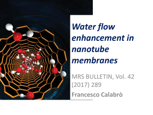 Water flow enhancement in nanotube membranes