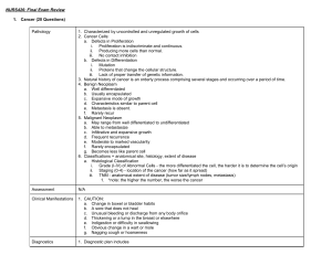 NURS426 Final Exam Review: Cancer & Renal