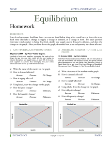 Equilibrium Homework