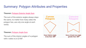 Polygon Attributes & Theorems: Angle Sum, Exterior Angles