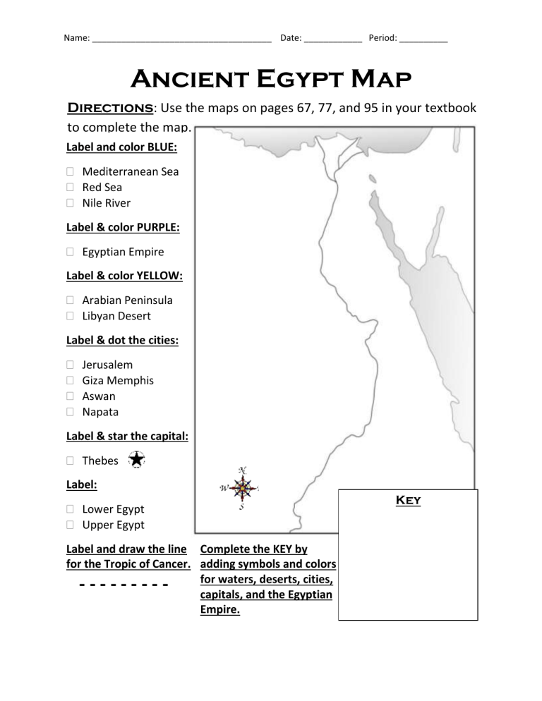 Ancient Egypt Map Worksheet Pdf Blank Egypt Map