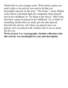 Childhood Memory Writing Prompt