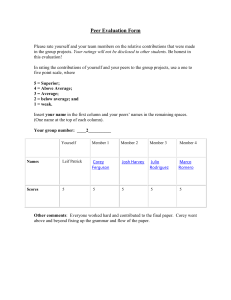 Peer Evaluation Form - Group Project Assessment