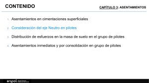 Análisis de Asentamiento de Pilotes: Eje Neutro y Distribución de Esfuerzos