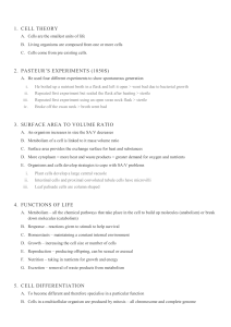 Biology Study Notes: Cell Theory, Structure, Function