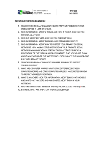 Cybersecurity Worksheet for Middle School