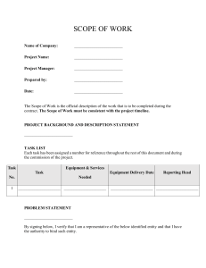 Scope of Work Document Template