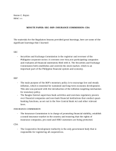 Philippine Regulatory Bodies: SEC, BSP, Insurance Commission, CDA