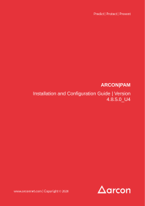 ARCON PAM Installation & Configuration Guide