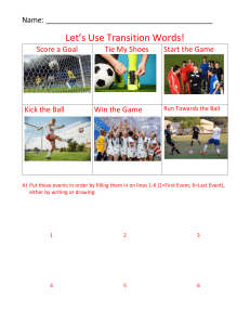 Soccer Activity Sheet - Teaching Sequence Words