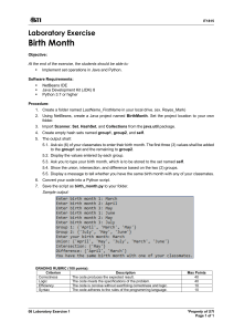 Birth Month Set Operations Lab Exercise