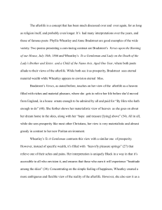 Bradstreet & Wheatley: Contrasting Afterlife Views