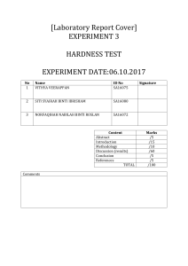 Experiment 3 Hardness Test
