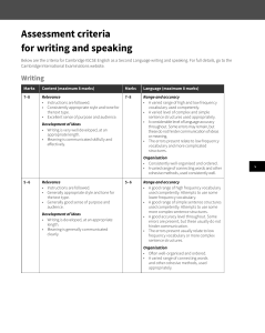 Speaking and writing assessment