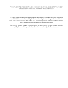 Online Learning Motivation & Performance of Grade 12 Students
