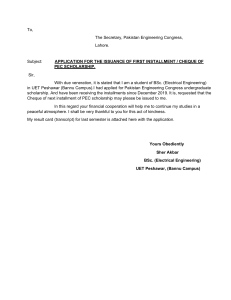 PEC Scholarship Installment Request