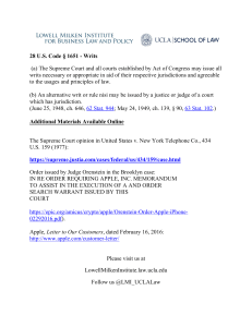 28 U.S. Code § 1651: Writs & Court Orders