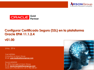 ARSON-Configurar Certificado Seguro (SSL) en la plataforma Oracle EPM 11...