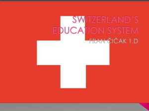 SWITZERLAND’S EDUCATION SYSTEM